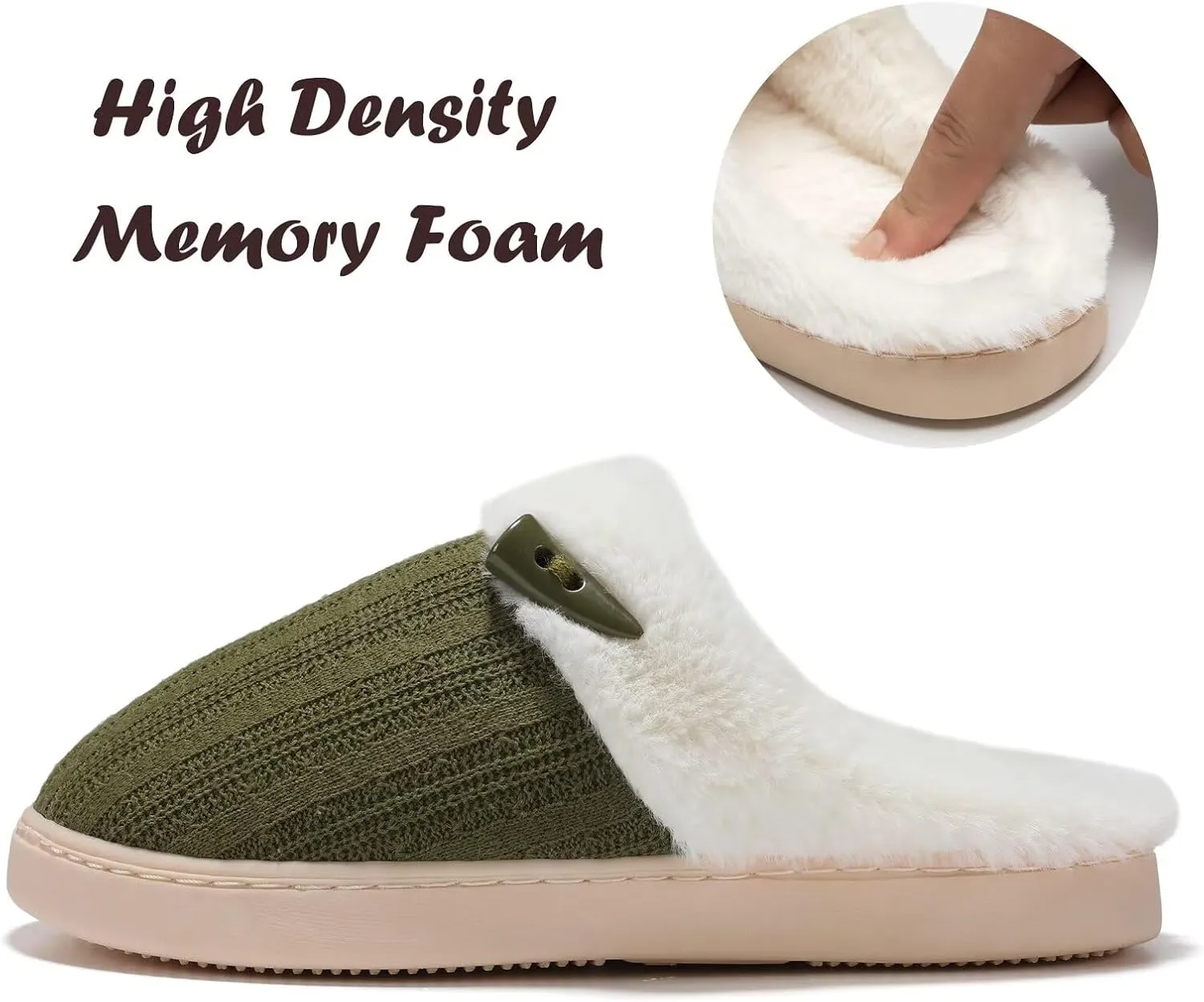 NineCiFun Women's Slip on Fuzzy House Slippers Memory Foam Slippers Scuff Outdoor Indoor Warm Plush Bedroom Shoes with Faux Fur Lining