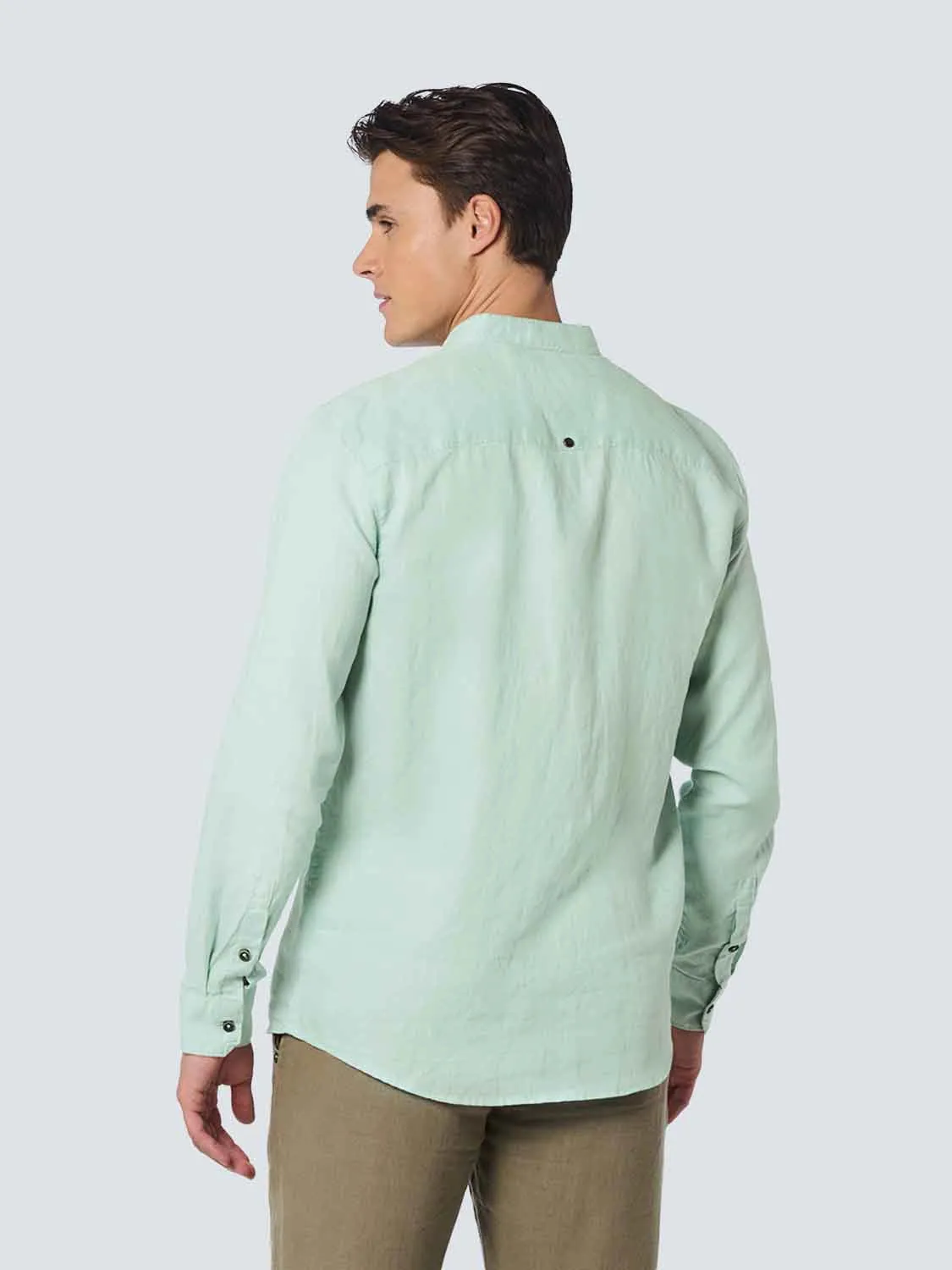NO EXCESS PURE LINEN GRANDAD COLLAR L/S SHIRT 23470214SN