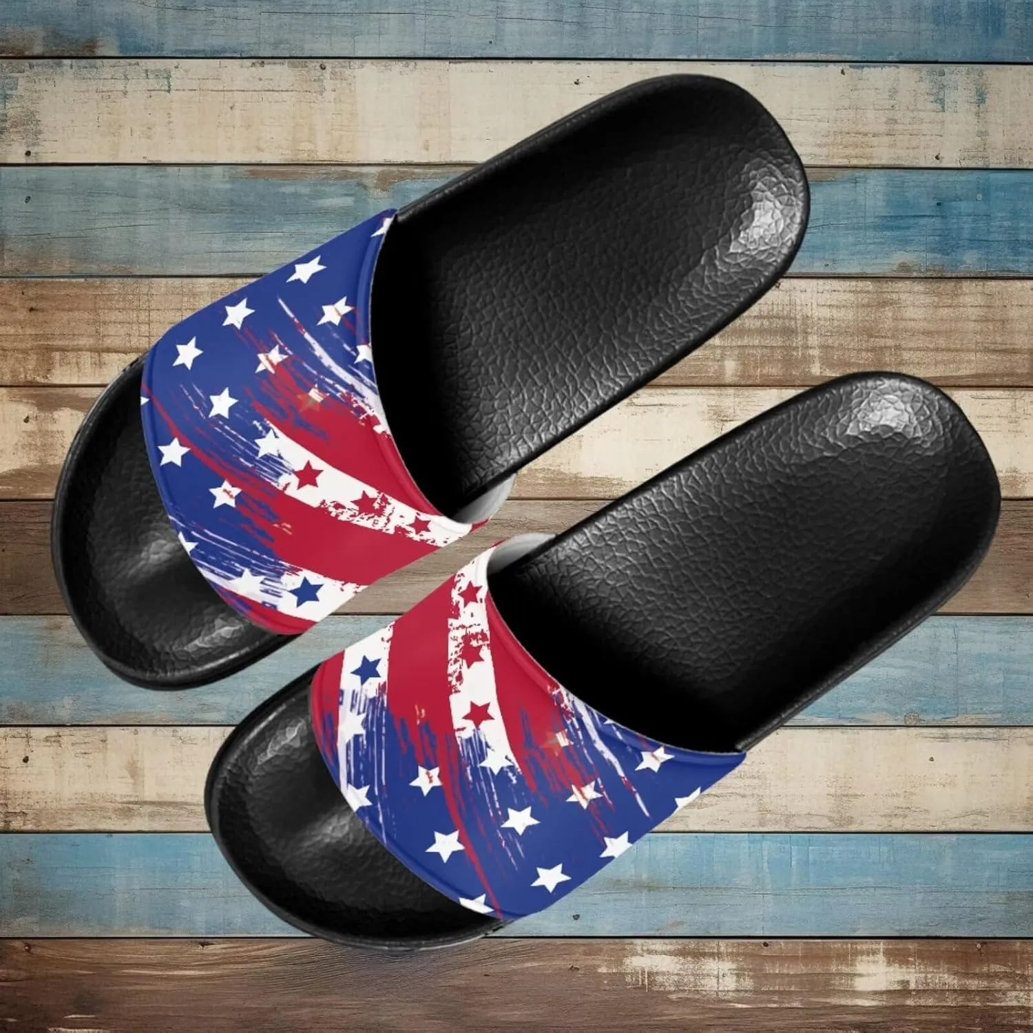 Non Slip Slide Sandals for Women Men, Open Toe House Comfy Flat Slides Slipper for Bathroom Beach