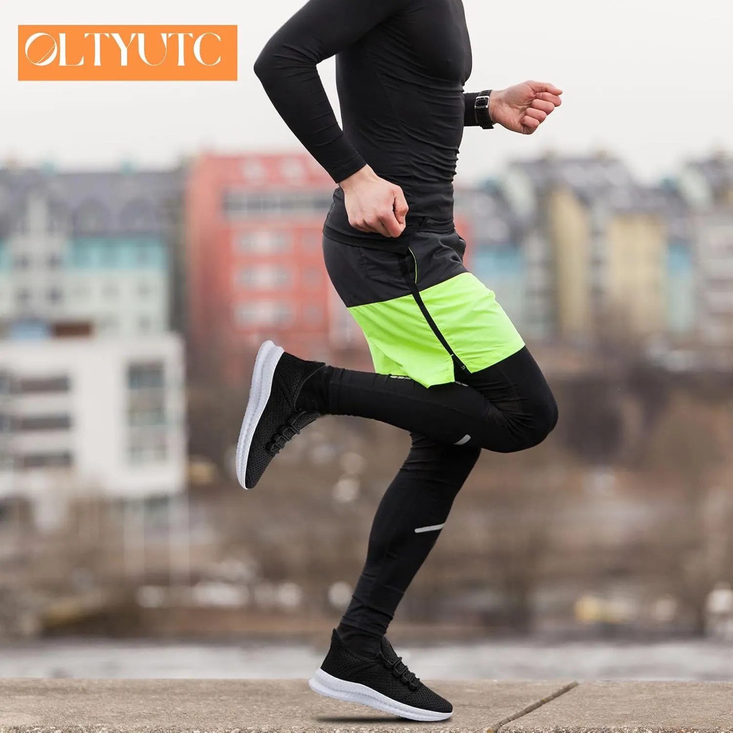 Oltyutc Mens Gym Running Shoes Slip-On Tennis Shoes Non Slip Breathable Workout Sneakers for Walking Jogging