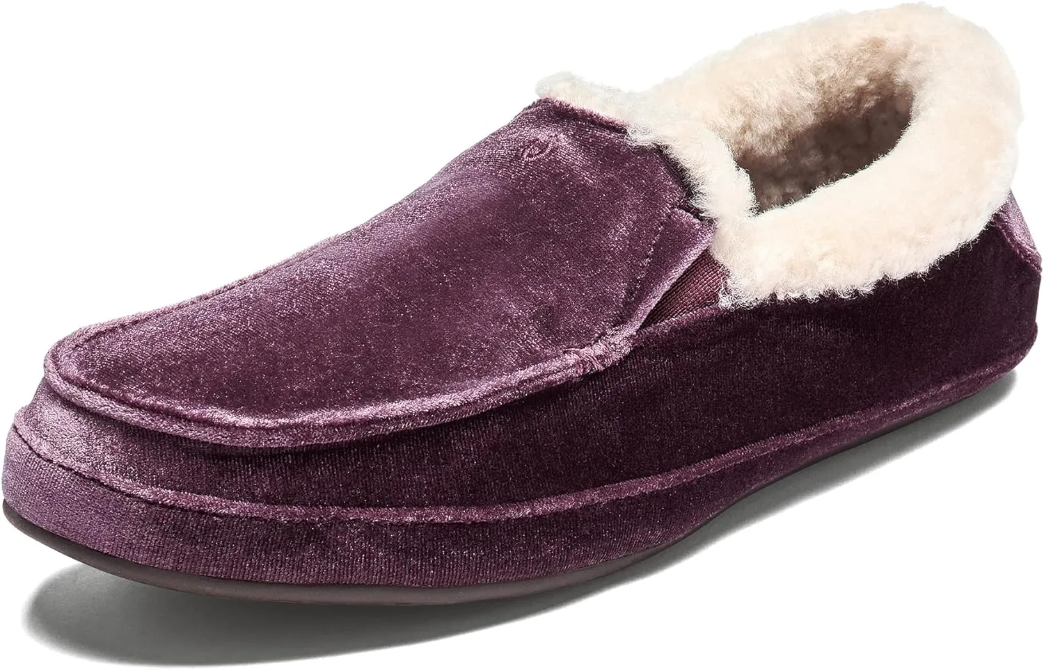 OLUKAI Ku'una Lanui Women's Slipper, Soft Velvet & Dual-Density PU Footbed for All-Day Comfort, Breathable & Supportive Drop-In-Heel, Cute & Casual Slip-On Design