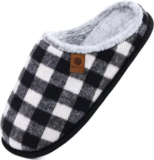 ONCAI Mens Cozy Memory Foam Scuff Slippers Slip On Warm House Shoes Indoor/Outdoor with Best Arch Support