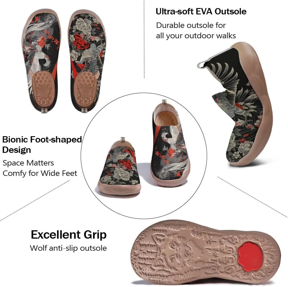 Onehorse Women's Painted Travel Shoes Breathable Knitted Mesh Loafers Slip-On Lightweight Fashion Sneakers