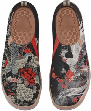 Onehorse Women's Painted Travel Shoes Breathable Knitted Mesh Loafers Slip-On Lightweight Fashion Sneakers