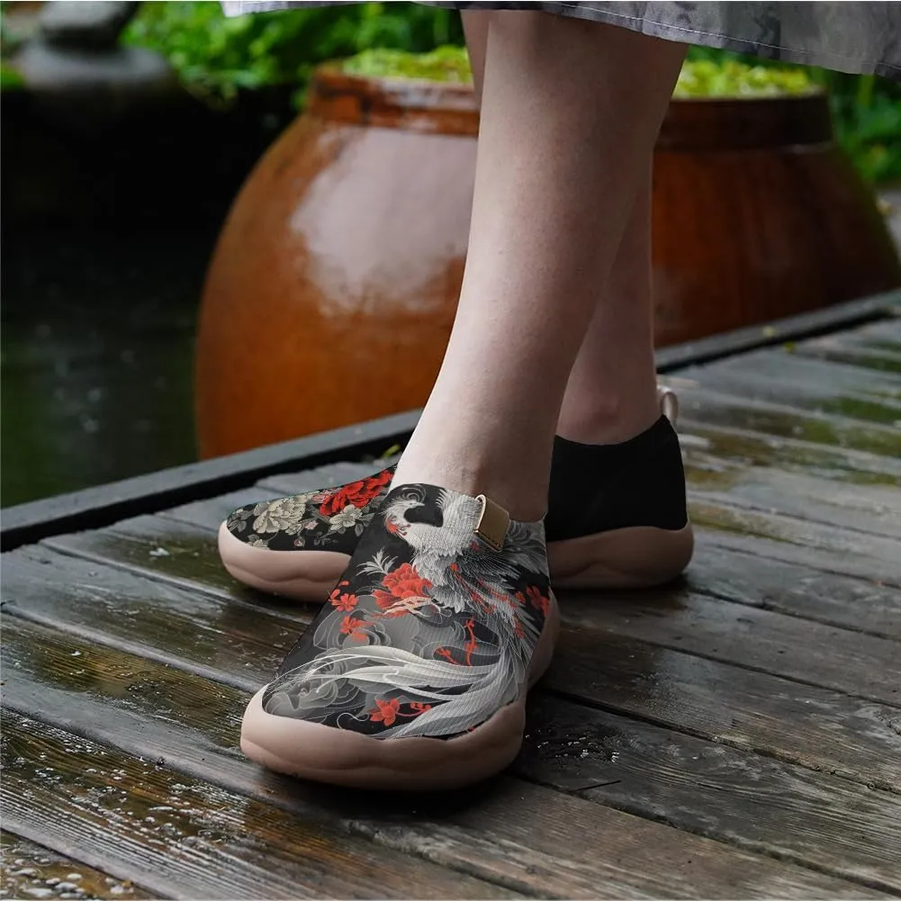 Onehorse Women's Painted Travel Shoes Breathable Knitted Mesh Loafers Slip-On Lightweight Fashion Sneakers
