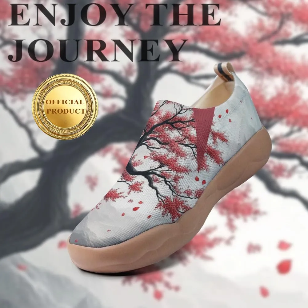 Onehorse Women's Sneakers Casual Travel Shoes Slip-On Lightweight Comfortable Artistic Flowers Loafers