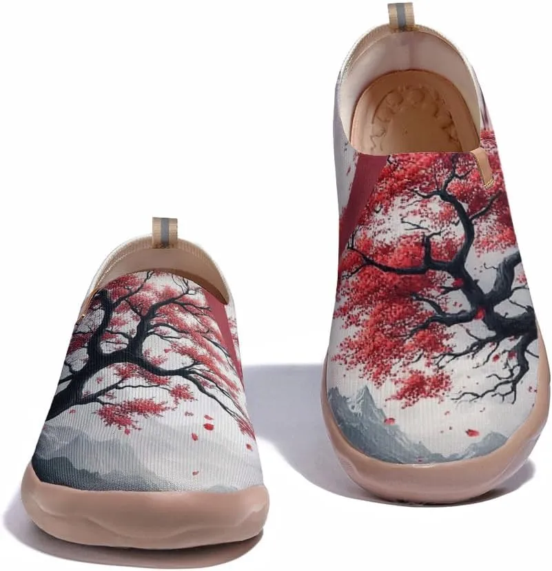 Onehorse Women's Sneakers Casual Travel Shoes Slip-On Lightweight Comfortable Artistic Flowers Loafers