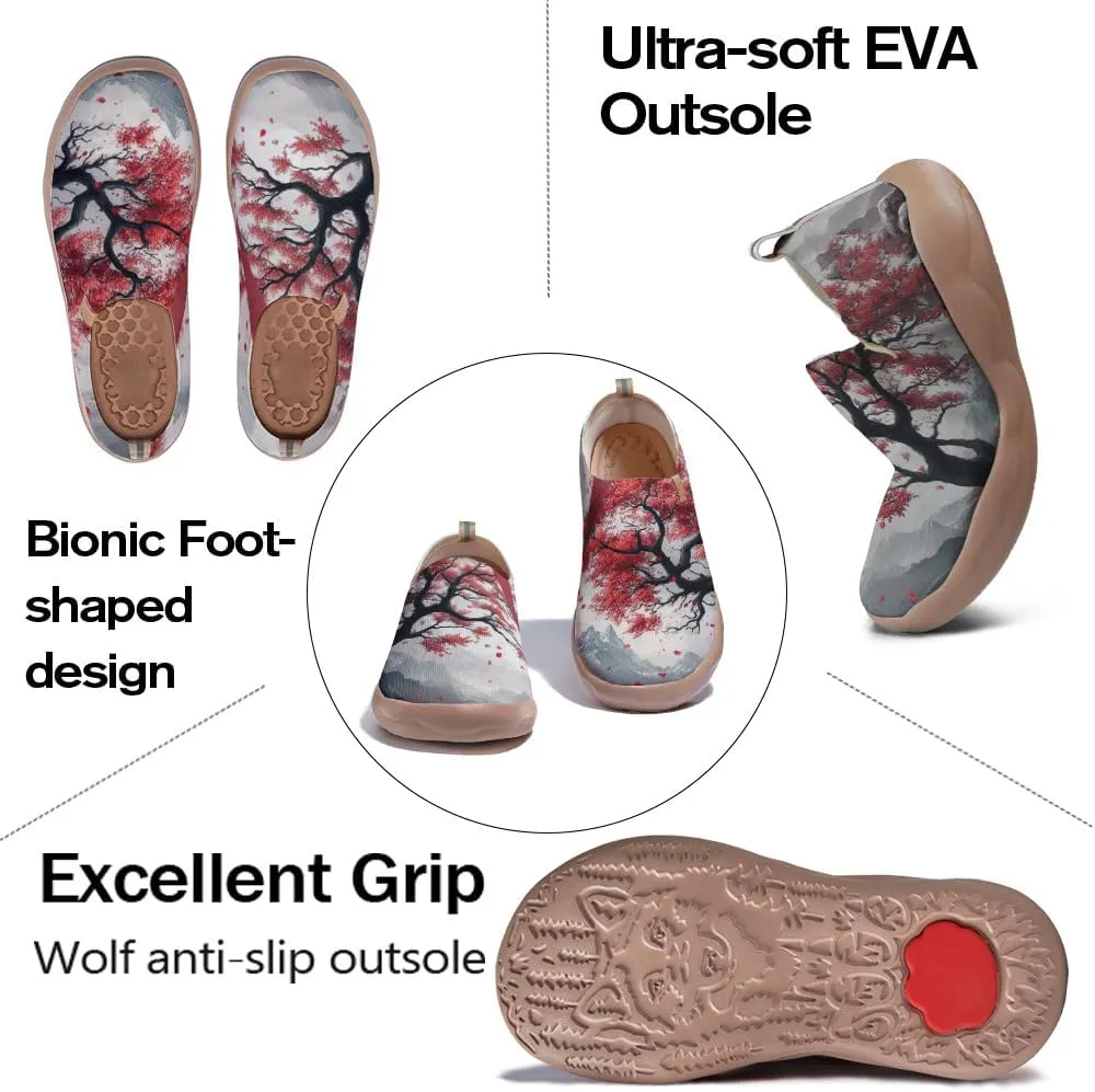 Onehorse Women's Sneakers Casual Travel Shoes Slip-On Lightweight Comfortable Artistic Flowers Loafers