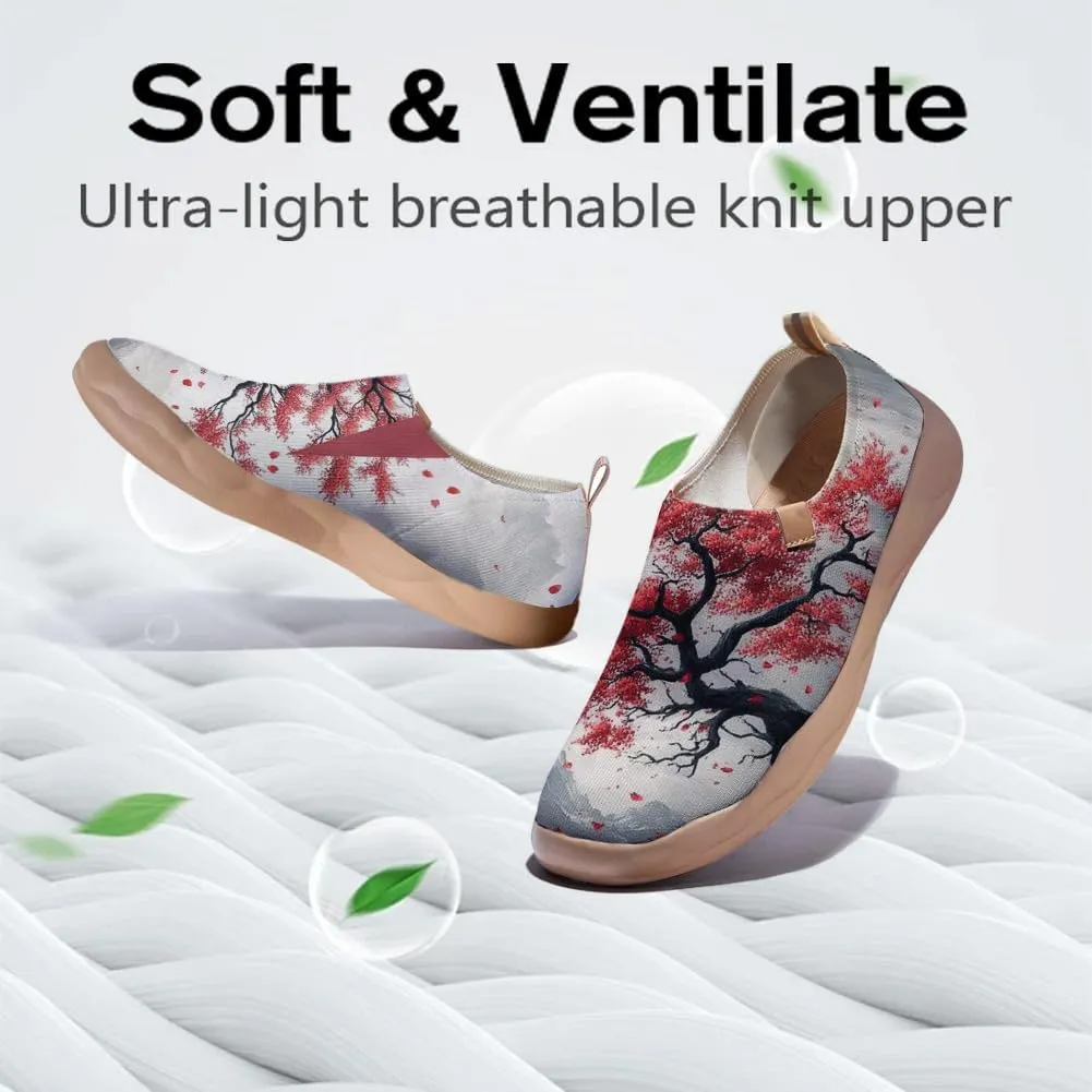 Onehorse Women's Sneakers Casual Travel Shoes Slip-On Lightweight Comfortable Artistic Flowers Loafers