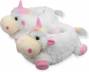 Onmygogo Indoor Fuzzy Winter Animal Panda and Cow Plush Slippers for Adult Women Men Boys Girls Kids