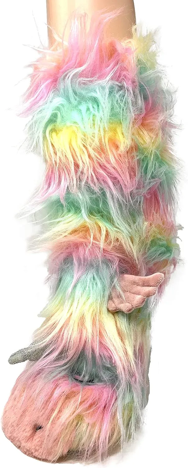 ooohyeah Womens Non Slip Fuzzy 3D Animal Slipper Socks, Funny Warm Cozy Fluffy Cute Indoor Slippers with Grippers