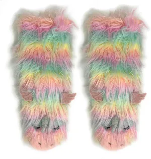 ooohyeah Womens Non Slip Fuzzy 3D Animal Slipper Socks, Funny Warm Cozy Fluffy Cute Indoor Slippers with Grippers