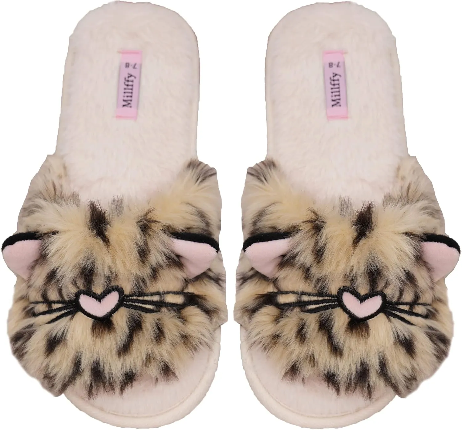 Open Toe Slippers for Women|Womens Cute Bunny cat Plush Fuzzy Dog Slippers|flip Flops Indoor House Thong Slide