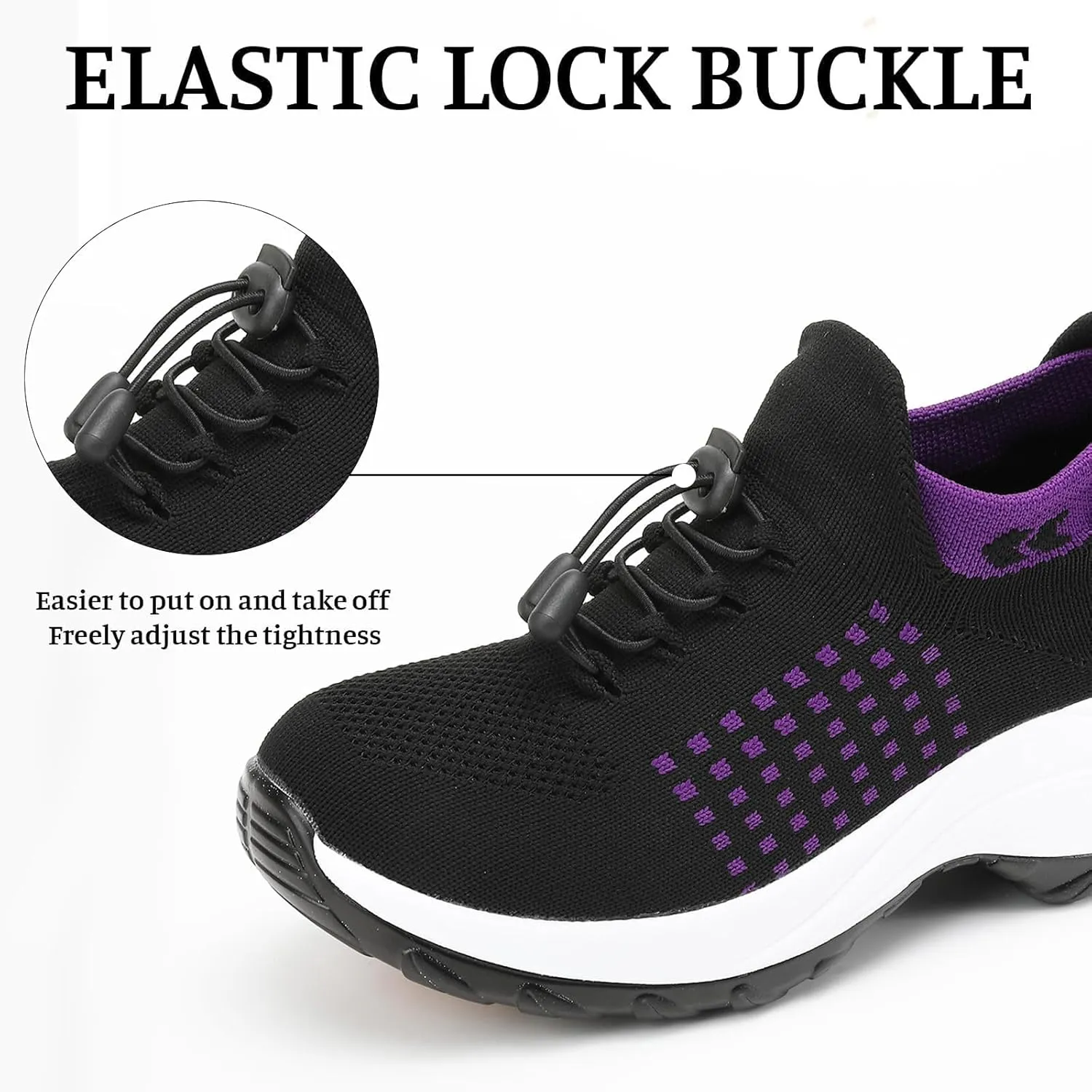 Orthopedic Sneakers Breathable Women Walking Shoes Slip On Trainers Breathable Knit Mesh Lace-Up Sneakers Comfortable Stretch Cushion Athletic Shoes for Women