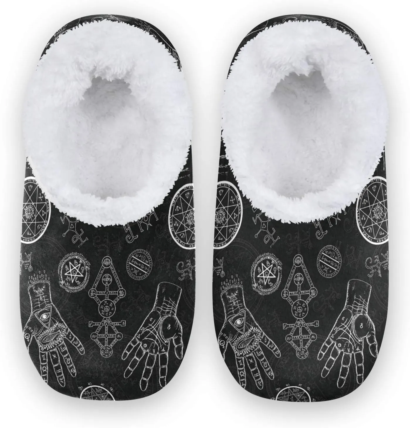 Oyihfvs Unisex Fuzzy House Slippers Memory Foam Warm Slip Shoes Fur Lining M-XXL