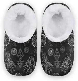 Oyihfvs Unisex Fuzzy House Slippers Memory Foam Warm Slip Shoes Fur Lining M-XXL