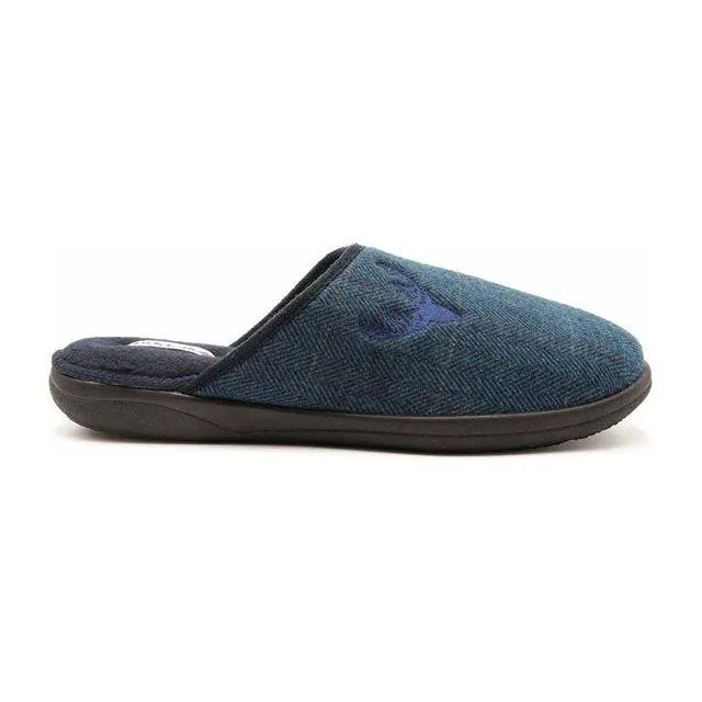 Padders Stag Men's Mules - Navy Pattern