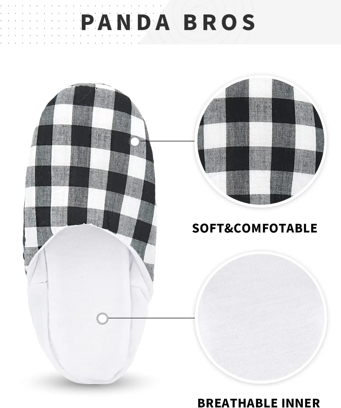 Panda Bros Women's Ballerina House Slippers,Anti-Skid Comfy Warm Ballet Style Slippers