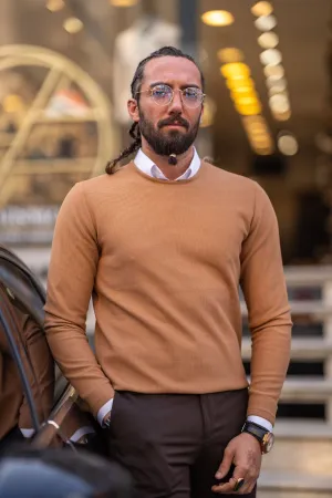 Paul Camel Slim Fit Round Neck Sweater – Elevate Your Wardrobe