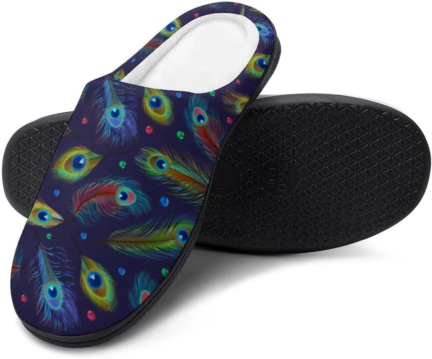 Peacock Slippers for Women Girls Soft Indoor Outdoor Winter Warm Comfy House Bedroom Slippers