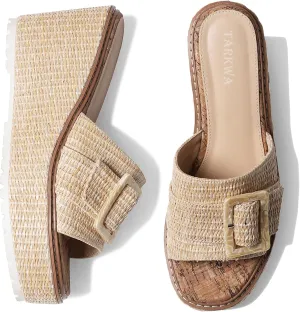 Platform Espadrille Wedge Sandals for Women Slip On Slides Comfortable Big Buckle Sandals Open Toe Beach Dress Sandal