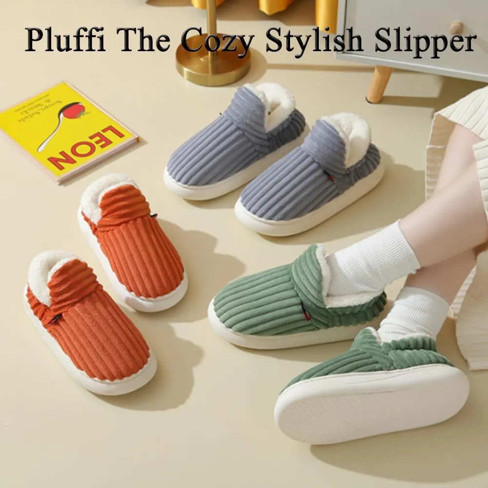 Pluffi The Cozy & Stylish Slipper, Pluffi Slippers Booties, Pluffi Comfy Fluffy Cloud Thick-Soled Shoes for Indoor Outdoor