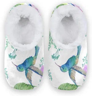 Poeticcity Unisex Fuzzy House Slippers, Warm Fur Lining Shoes, Non-Slip Memory Foam Slippers M-XXL