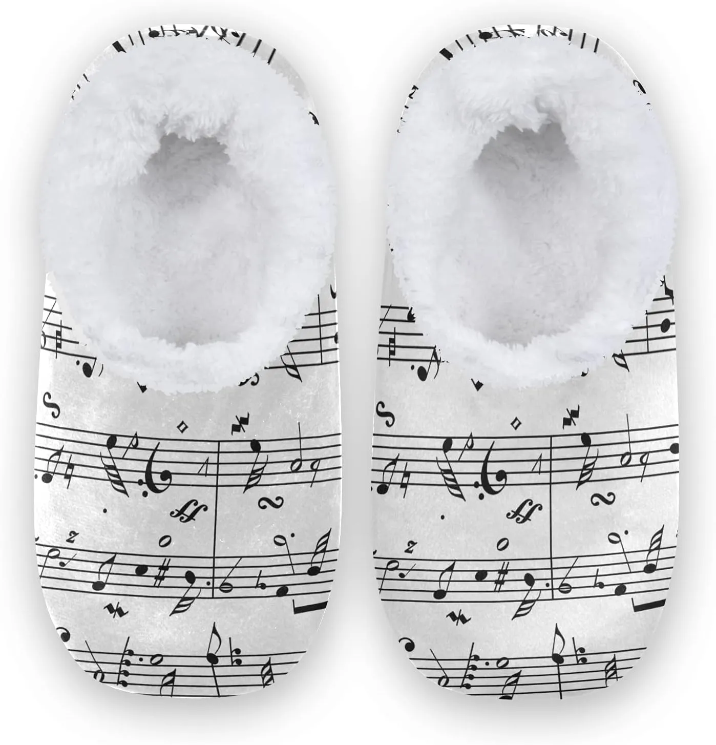 Poeticcity Unisex Fuzzy House Slippers, Warm Fur Lining Shoes, Non-Slip Memory Foam Slippers M-XXL