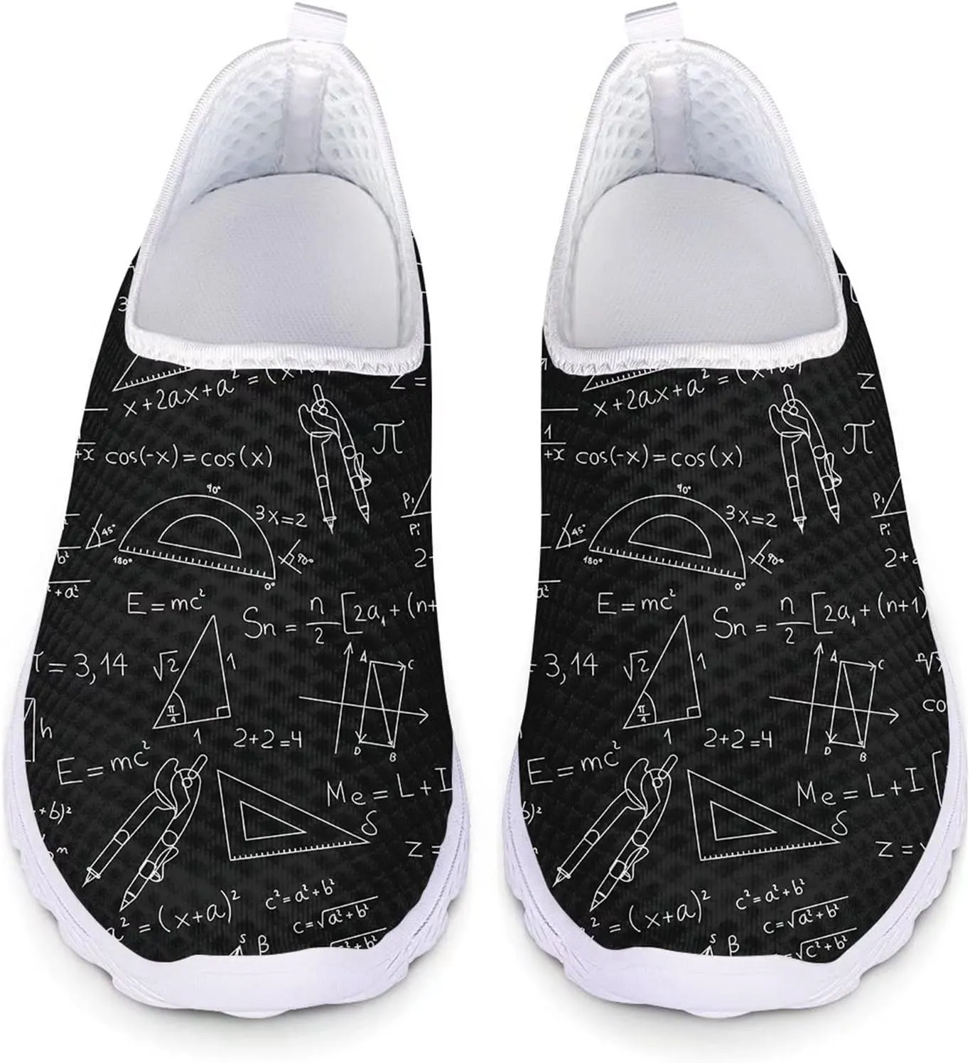 Print Slip on Sneakers for Women, Lightweight Breathable Walking Shoes, Comfortable Mesh Sneaker for Work Travel Sports Hiking