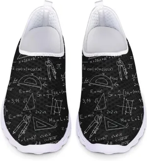Print Slip on Sneakers for Women, Lightweight Breathable Walking Shoes, Comfortable Mesh Sneaker for Work Travel Sports Hiking