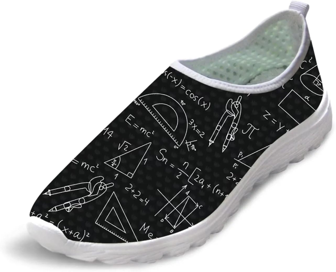 Print Slip on Sneakers for Women, Lightweight Breathable Walking Shoes, Comfortable Mesh Sneaker for Work Travel Sports Hiking