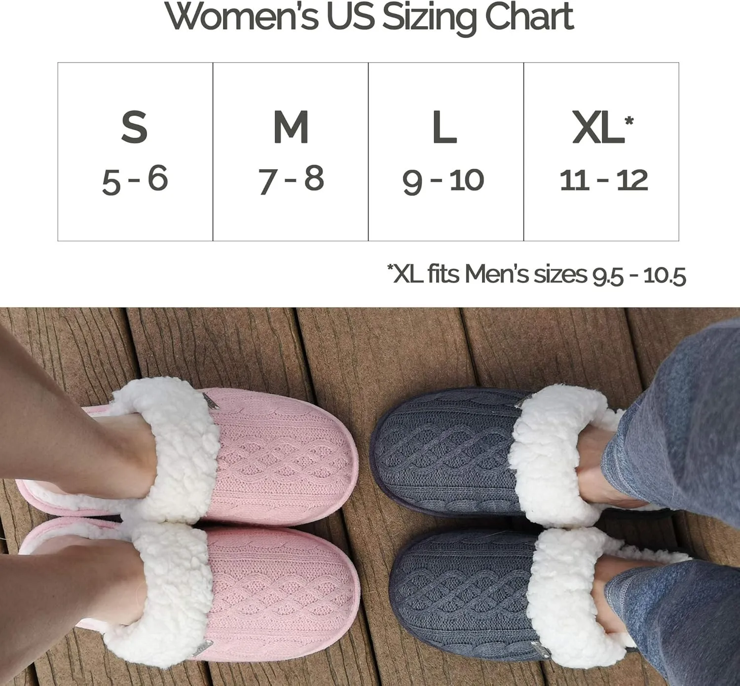 Pudus Women's Cozy House Slippers with Memory Foam & Extra-Plush Fleece Lining