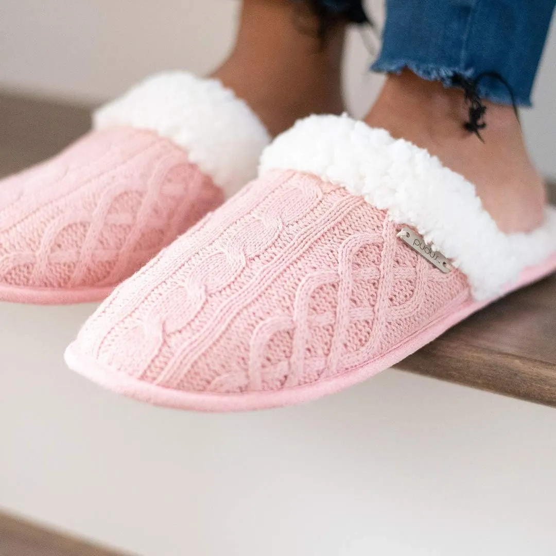 Pudus Women's Cozy House Slippers with Memory Foam & Extra-Plush Fleece Lining