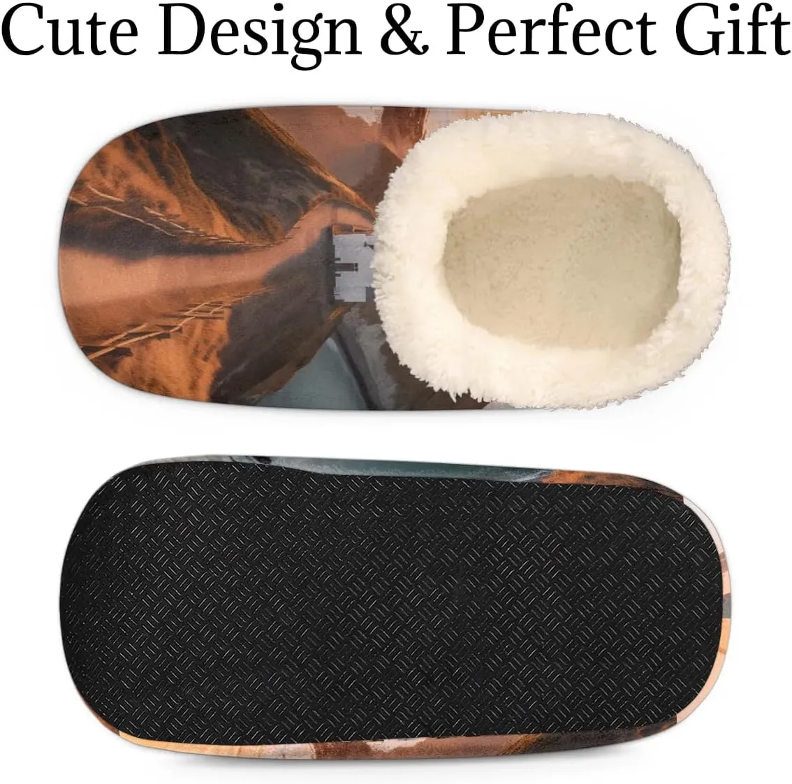 QsirBC Sea Lighthouse Slippers for Women Men Soft Memory Foam Slippers Non-Slip Soles Indoor Outdoor Cozy Fuzzy Warm Slippers