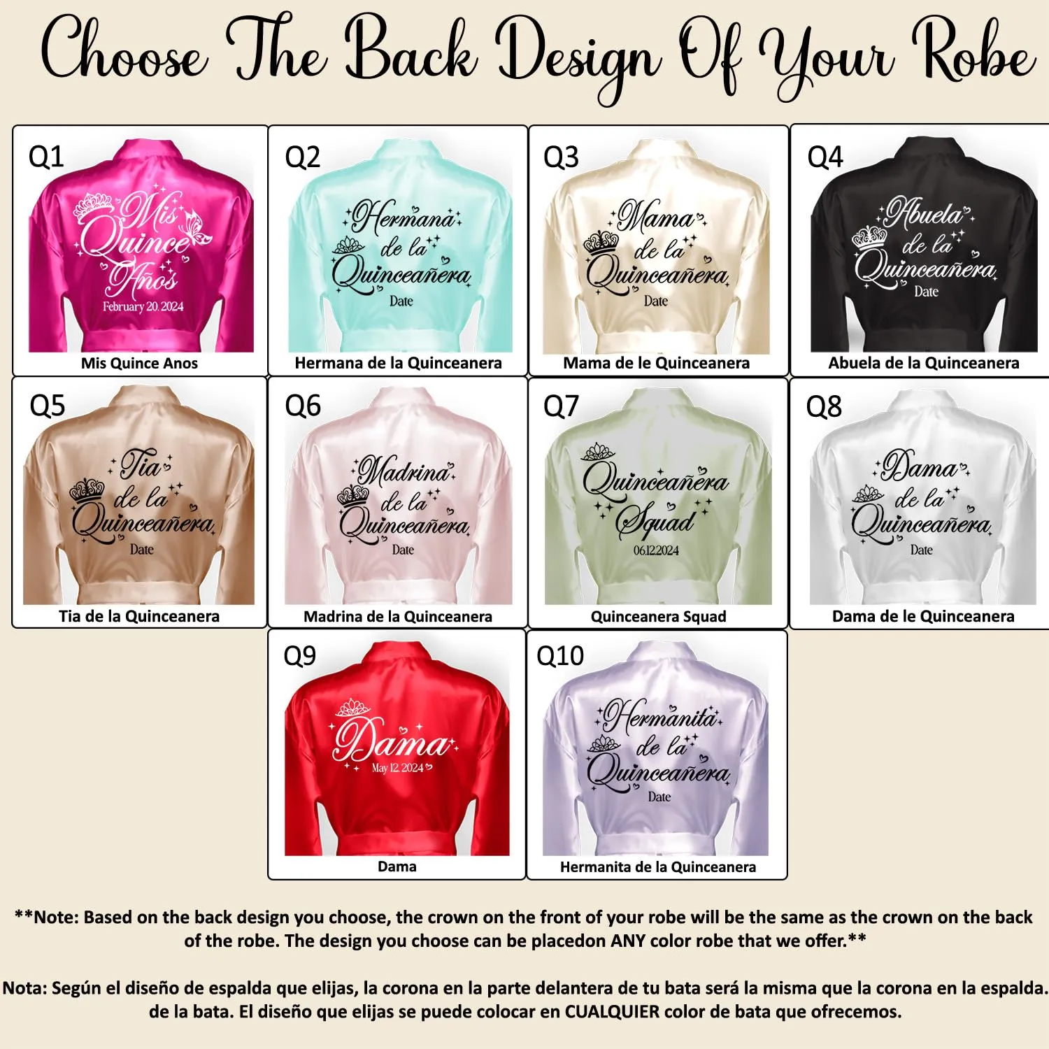 Quinceanera Robes and Slippers Set for Mis XV Anos and the Entire Quince Squad, Robes for Mama de la Quince, Abuela, Hermana and More, A Great Bundled Quinceanera Gift, Wine/Burgundy S/M