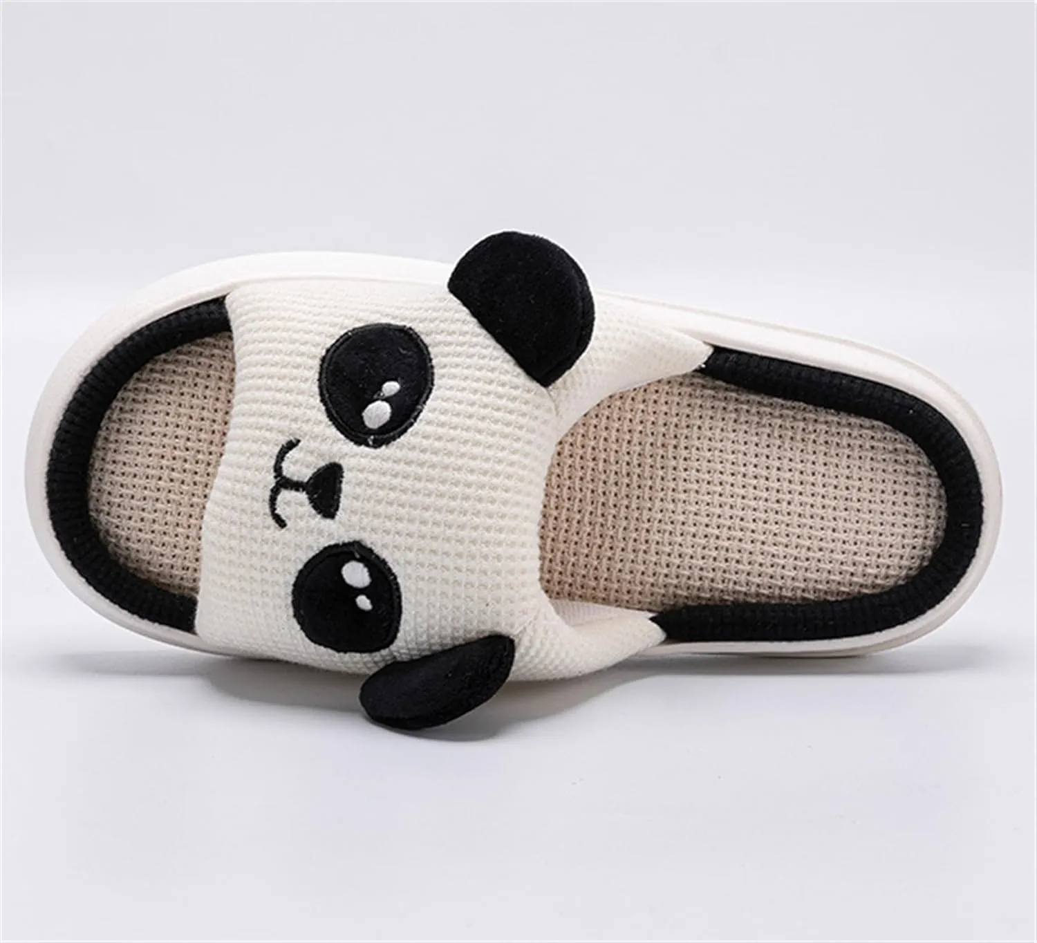 Rabbit And Bear Linen Slippers, Cute Animal Lace Slippers,Cotton Linen Couple's Home Shoes Indoor And Outdoor