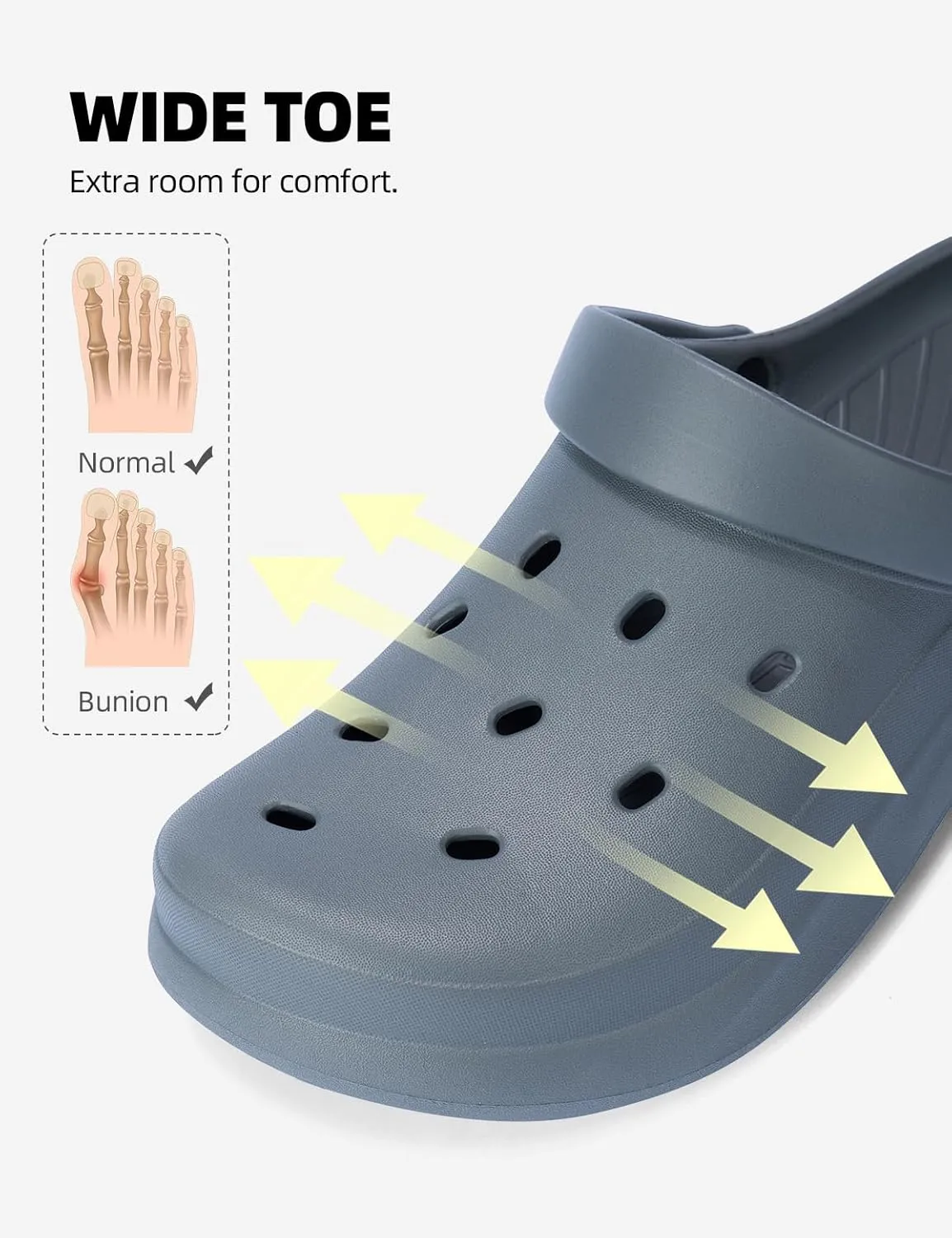 RCEBOT Unisex Garden Clogs Breathable Quick Drying Garden Shoes with Arch Support for Men and Women