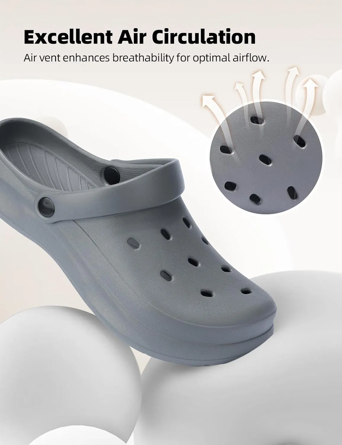 RCEBOT Unisex Garden Clogs Breathable Quick Drying Garden Shoes with Arch Support for Men and Women