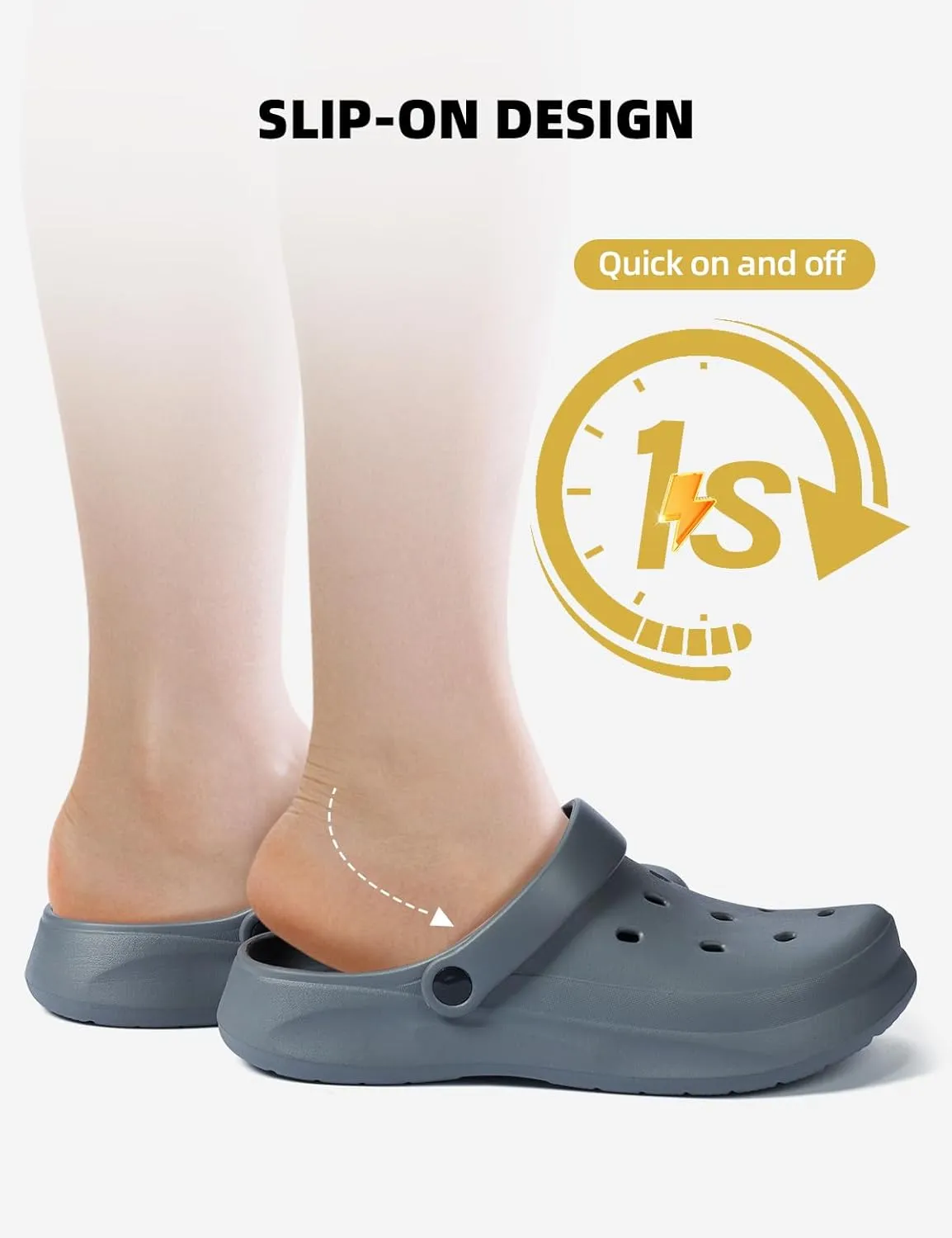RCEBOT Unisex Garden Clogs Breathable Quick Drying Garden Shoes with Arch Support for Men and Women