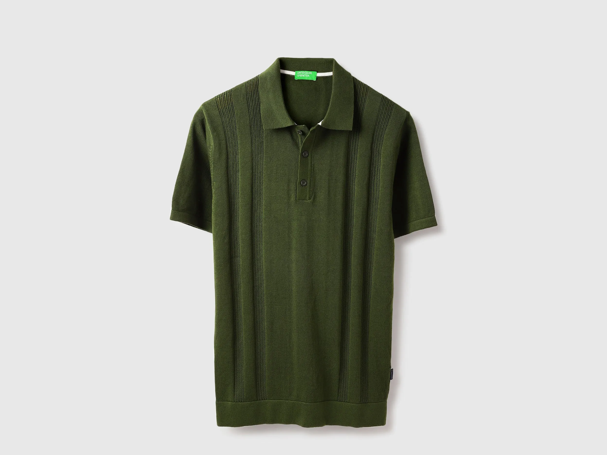 Regular Fit Polo Neck Textured T-shirt