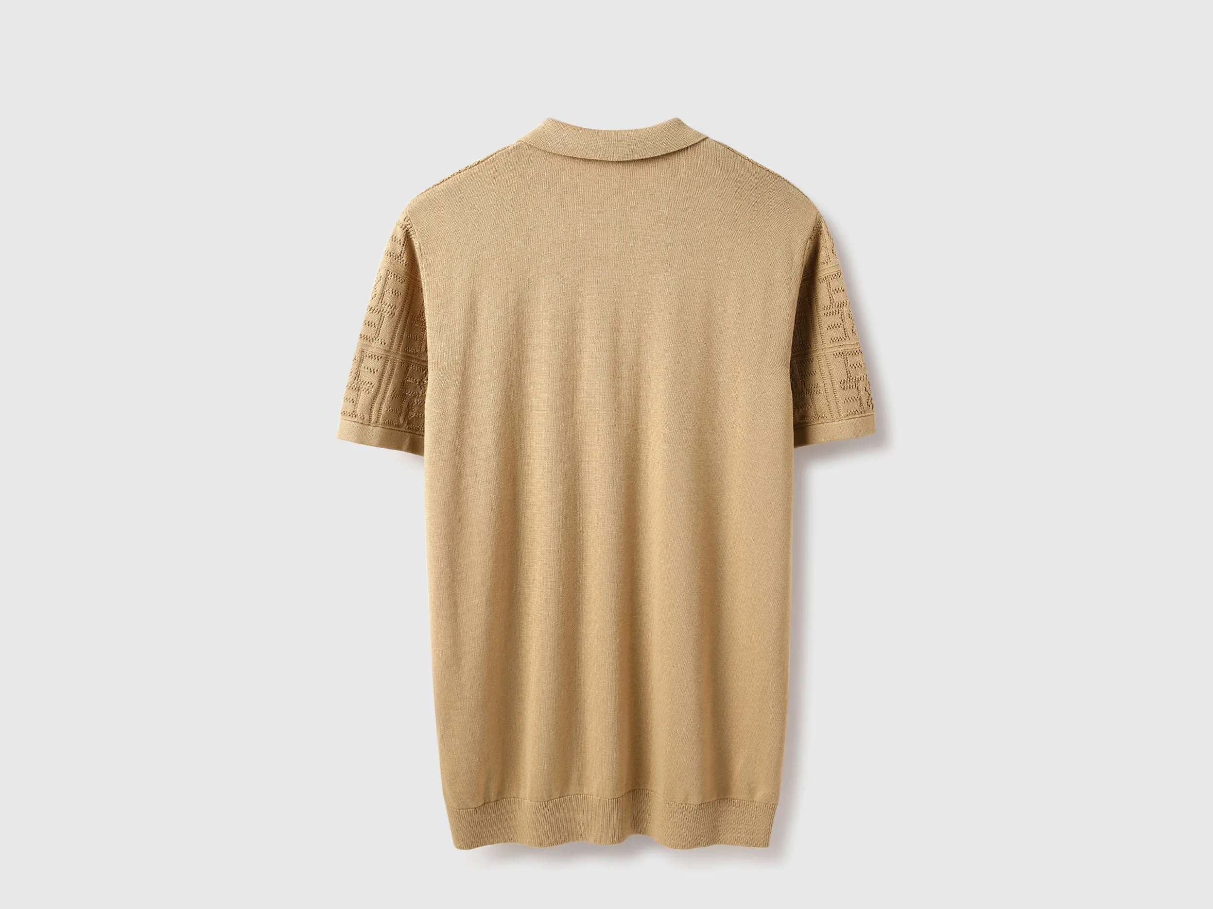 Regular Fit Polo Neck Textured T-shirt