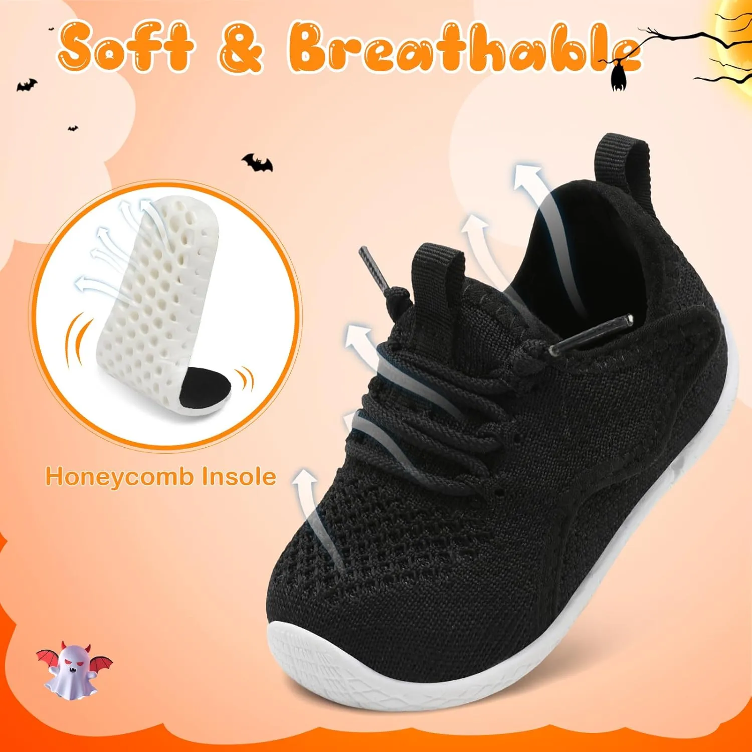 relxfeet Toddler Boys Girls Shoes Little Kids Sneakers Lightweight Breathable Slip on Walking Tennis Shoes