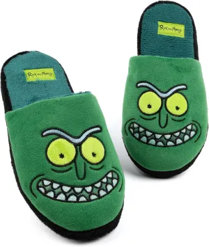 RICK AND MORTY Unisex Slippers Adults Pickle Rick Green House Sliders