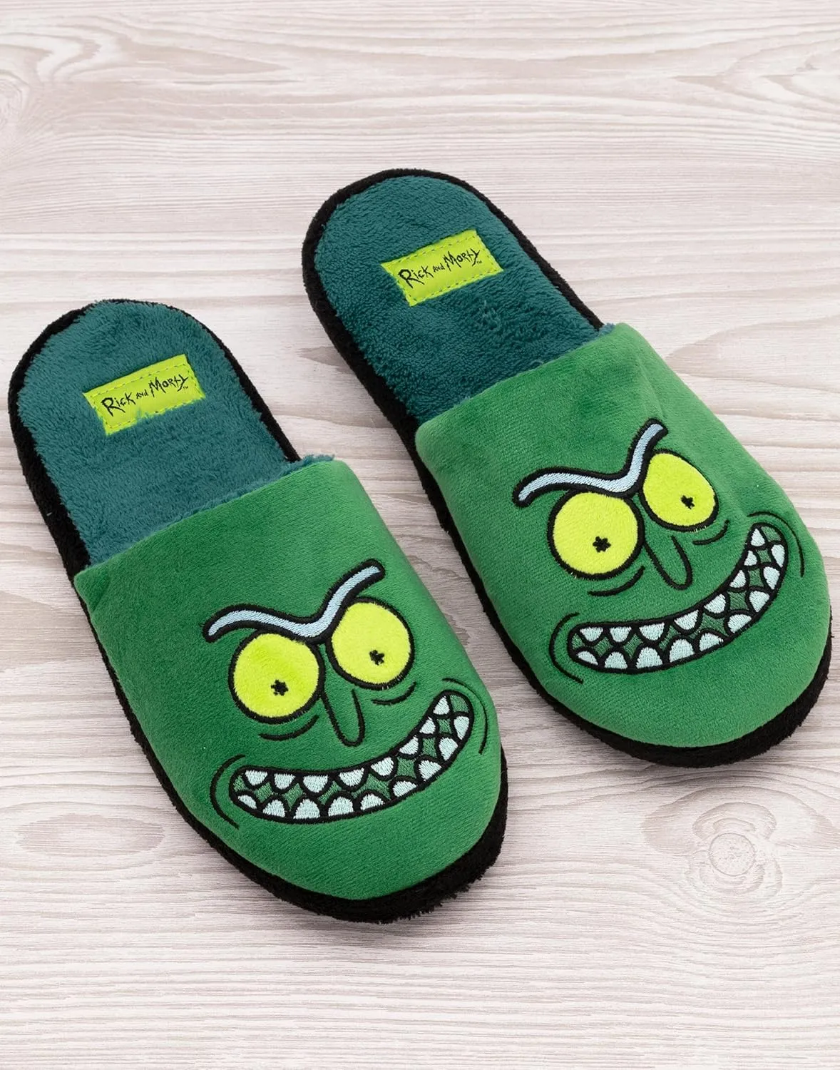 RICK AND MORTY Unisex Slippers Adults Pickle Rick Green House Sliders