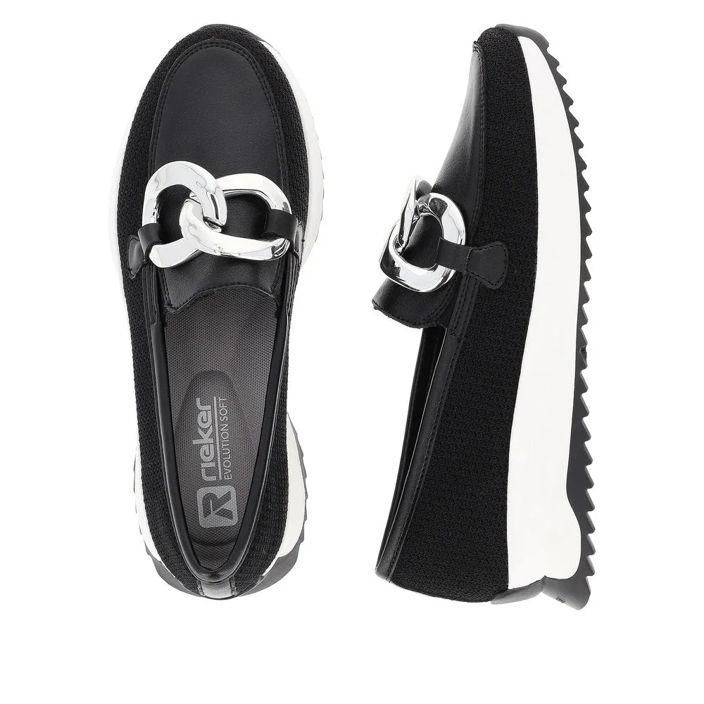 Rieker Evolution Ladies Loafer Slip On Shoe W1303-00