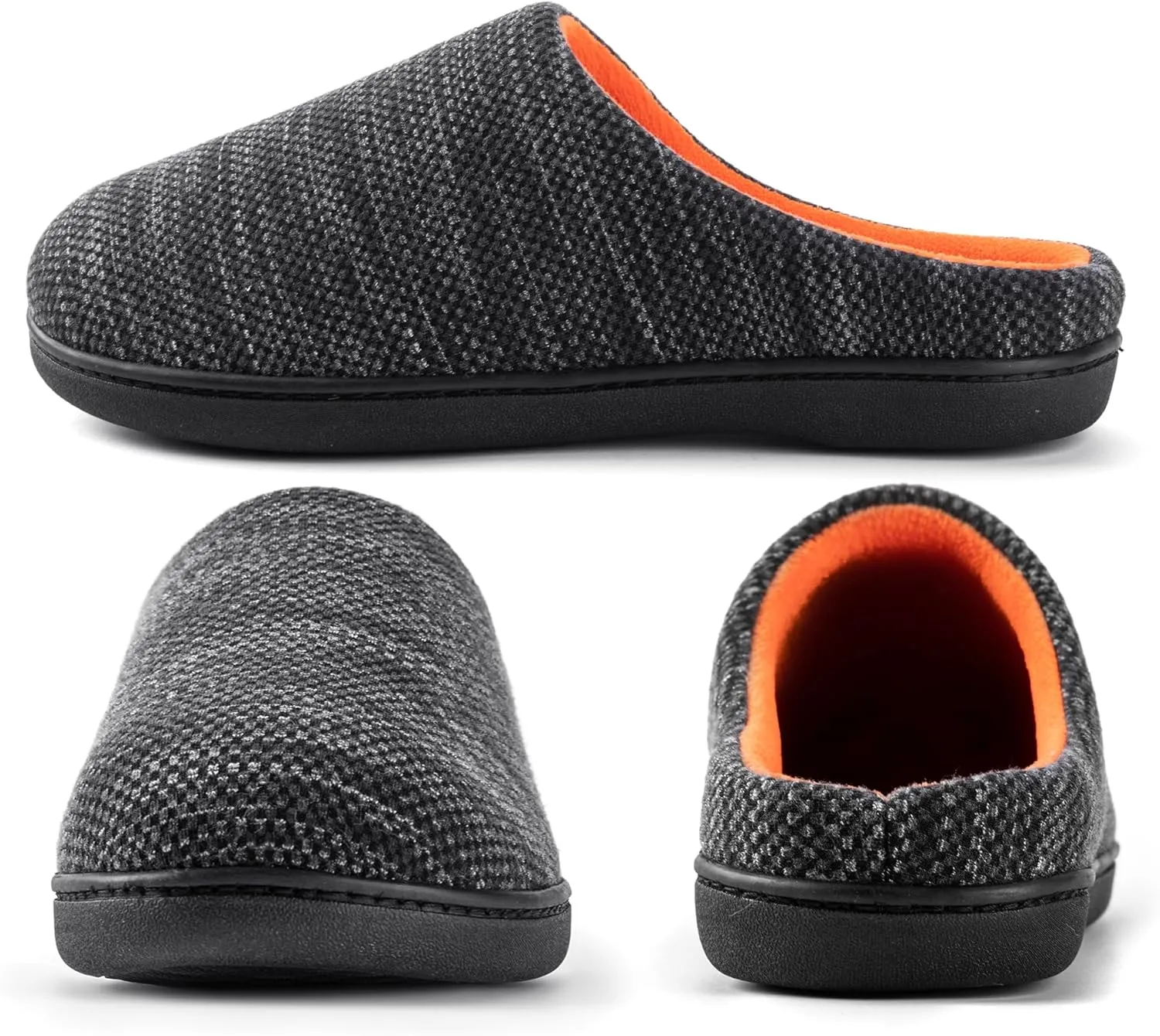 RockDove Men's Birdseye Knit Memory Foam Lounge Slipper with Indoor Oudoor Sole