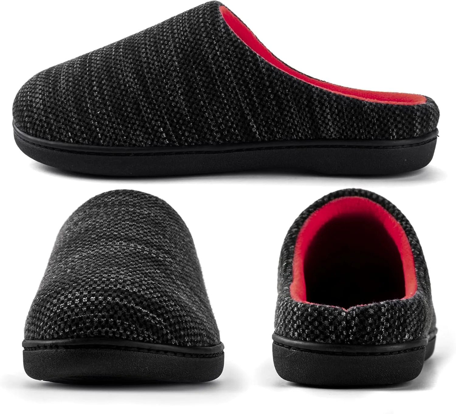 RockDove Men's Birdseye Knit Memory Foam Lounge Slipper with Indoor Oudoor Sole