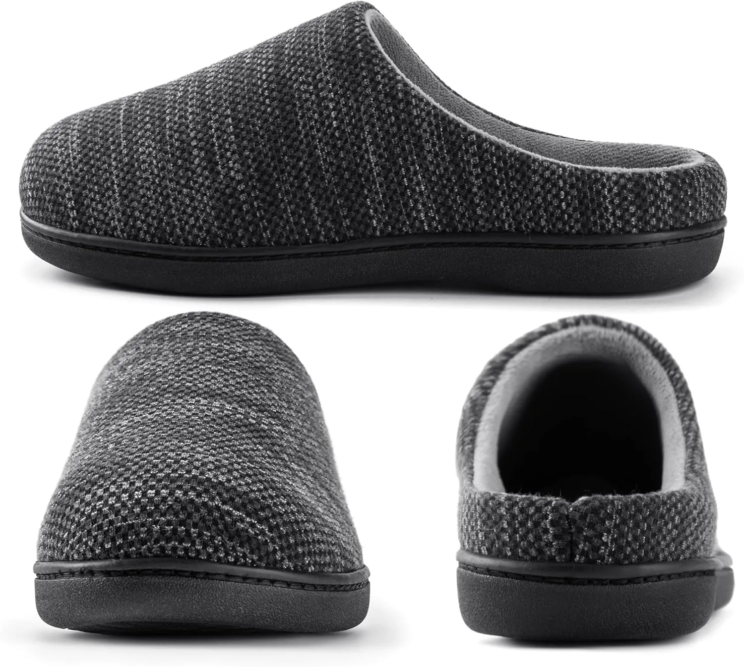 RockDove Men's Birdseye Knit Memory Foam Lounge Slipper with Indoor Oudoor Sole