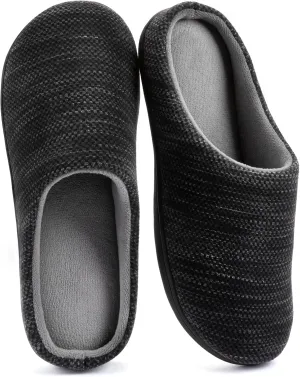 RockDove Men's Birdseye Knit Memory Foam Lounge Slipper with Indoor Oudoor Sole