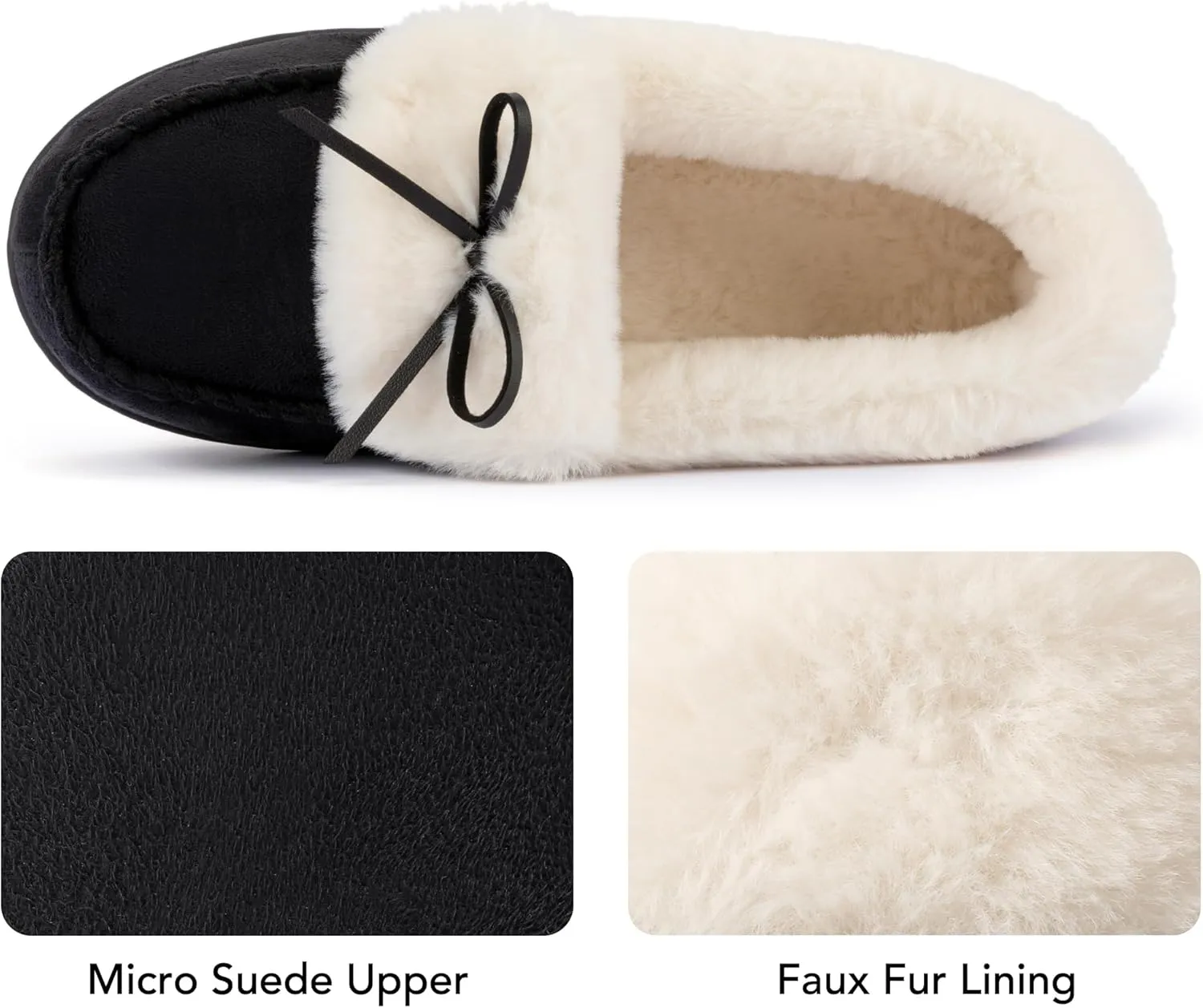 RockDove Women's Faux Fur Lined Micro Suede Moccasin Slipper